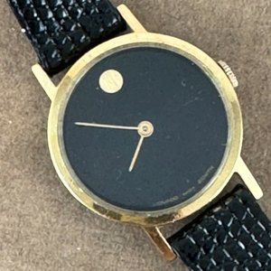 Vintage Zenith Movado Swiss Watch 1950's Stainless Steel Case has Gold Plating